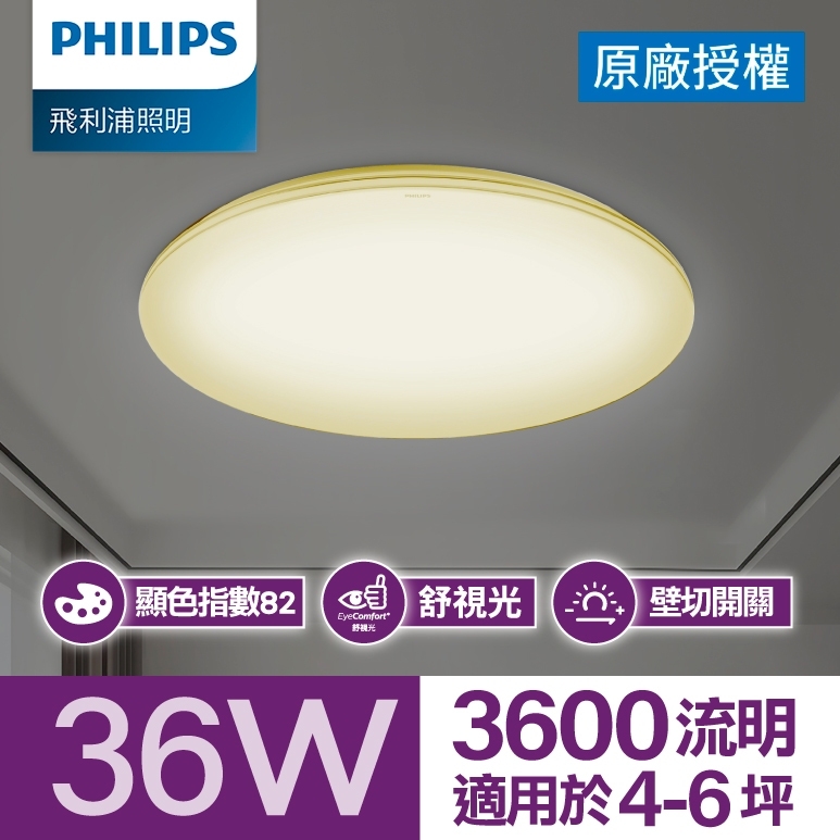 Philips 飛利浦 品繹 LED 吸頂燈36W/ 3600流明 - 燈泡色 (PA014)_拆封品